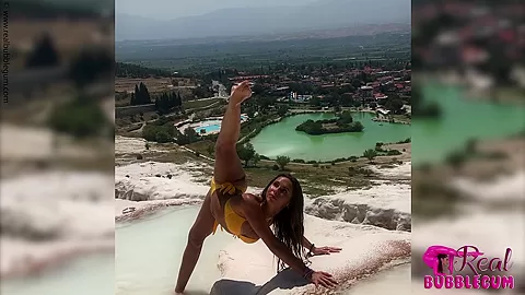 Cute Girl In Bikini Stretching During Vacation - Watch4Fetish