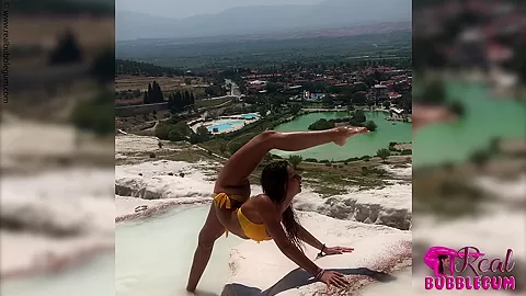 Cute Girl In Bikini Stretching During Vacation - Watch4Fetish