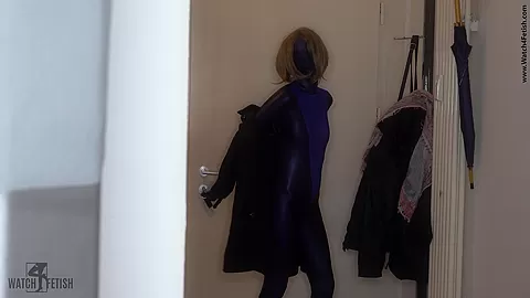 Zentai Dildo Fun In The Shower - Watch4Fetish