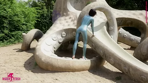 Hot Catsuit In Public - Watch4Fetish