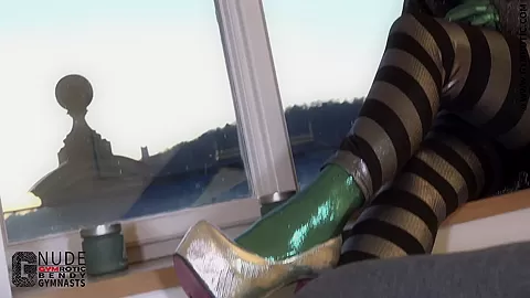 Flexible In Shiny Catsuit - Watch4Fetish