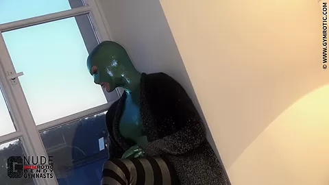 Flexible In Shiny Catsuit - Watch4Fetish