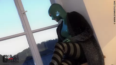Flexible In Shiny Catsuit - Watch4Fetish