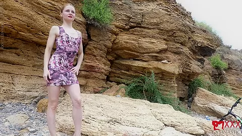 Flexi Beach Fun In Dress - Watch4Fetish
