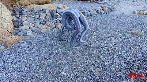 Full Body Catsuit On The Beach - Watch4Fetish