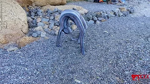 Full Body Catsuit On The Beach - Watch4Fetish