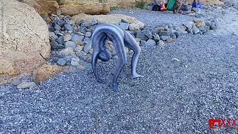 Full Body Catsuit On The Beach - Watch4Fetish