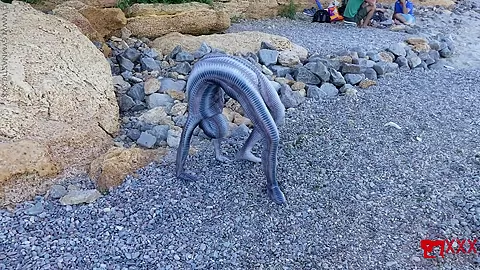 Full Body Catsuit On The Beach - Watch4Fetish