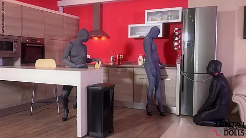 Zentai Duo In The Kitchen - Watch4Fetish