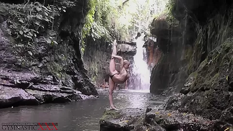 Flexible Beauty At The Waterfall - Watch4Fetish