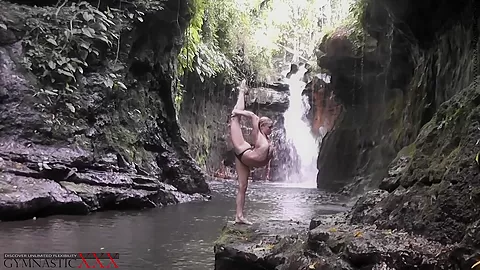 Flexible Beauty At The Waterfall - Watch4Fetish