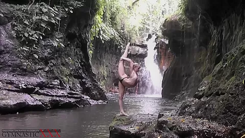 Flexible Beauty At The Waterfall - Watch4Fetish