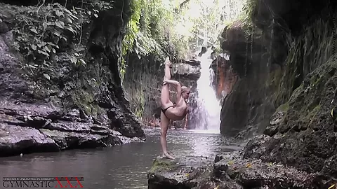 Flexible Beauty At The Waterfall - Watch4Fetish