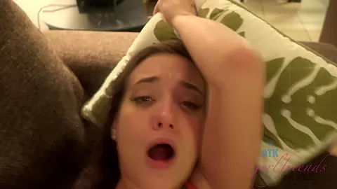Gia Leans Back On The Couch To Feel Your Hands Caressing Her Pussy Through Her Skin Tight Pants