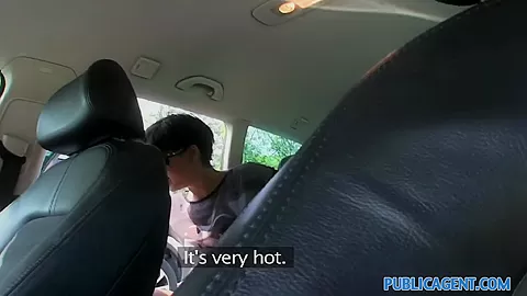 PublicAgent: Short haired brunette backseat fucker