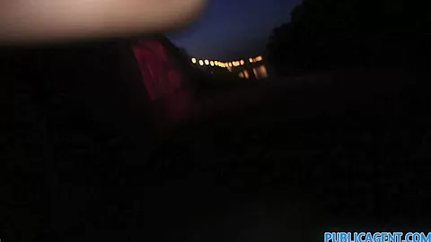 PublicAgent: Cute brunette rides my big cock outdoors