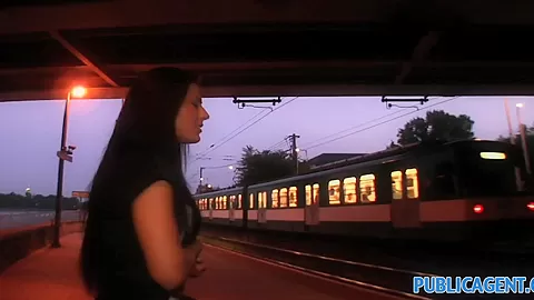 PublicAgent: Stunning blue eyed babe fucks outside under a bridge