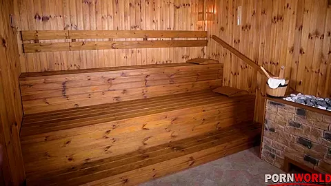 Boobastic Sauna Threesome - PornWorld