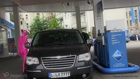Short Petrol Stop With Our Zentai Dolls - Watch4Fetish