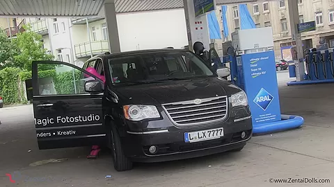 Short Petrol Stop With Our Zentai Dolls - Watch4Fetish