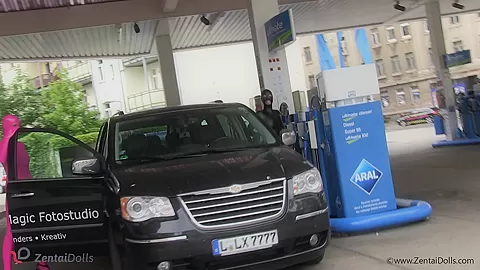 Short Petrol Stop With Our Zentai Dolls - Watch4Fetish