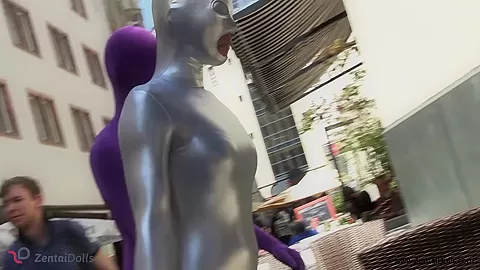 With Spandex Catsuit In A Cafг© - Watch4Fetish