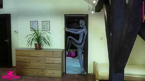 Great Strip In A Zentai Catsuit - Watch4Fetish