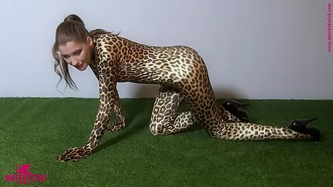 Leopard In Zentai Catsuit - Watch4Fetish