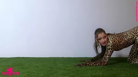Leopard In Zentai Catsuit - Watch4Fetish