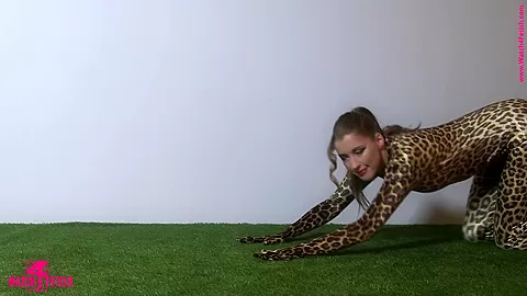 Leopard In Zentai Catsuit - Watch4Fetish