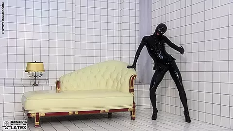 Flexible Ballerina In Latex - Watch4Fetish