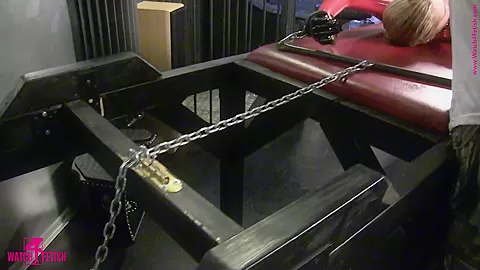 Tied Up In A Tight Red Latex Catsuit - Watch4Fetish