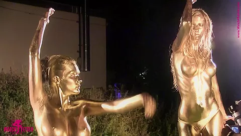 Golden Bodypainting - Watch4Fetish