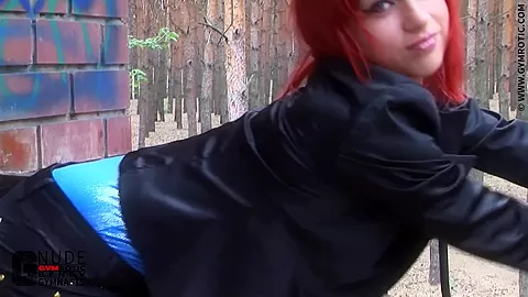 Busty Contortionist In Blue Catsuit - Watch4Fetish