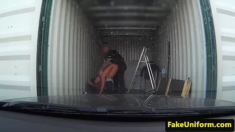 British babe pussypounded outdoors by cop