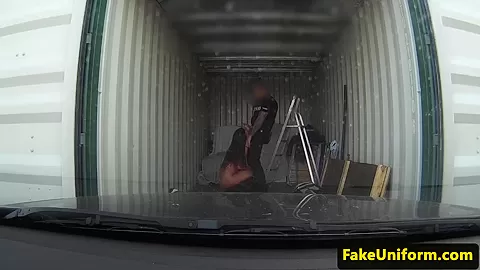 British babe pussypounded outdoors by cop