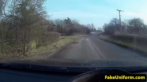 British babe pussypounded outdoors by cop