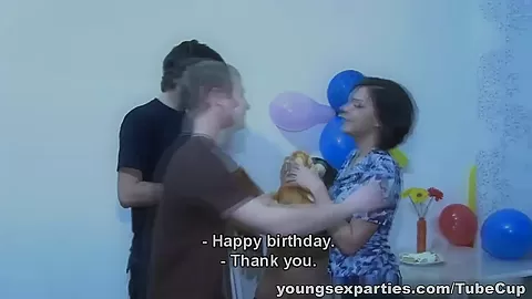 Hot teeny takes a triple birthday present