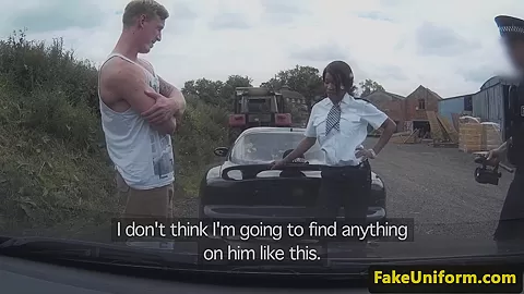 Black british cop spitroasted outdoors in mmf