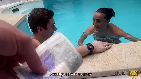 HUNT4K. Owner of small spa center seduces brunette bitch for sex