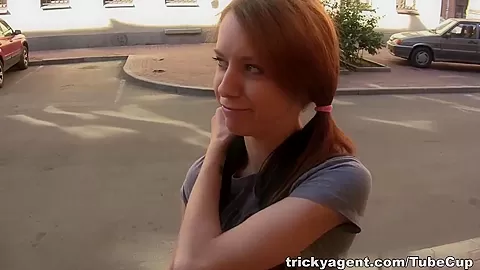 A skinny redhead is eager to be fucked!