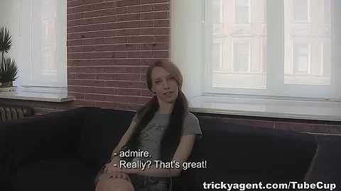 A skinny redhead is eager to be fucked!