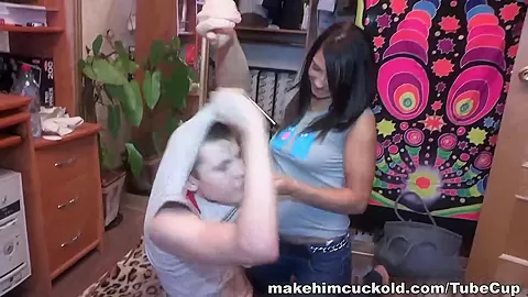 Jealous gf cuckold sex