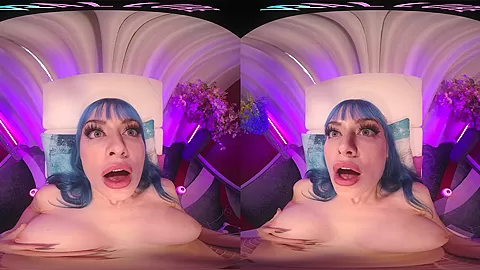 Your big titty girlfriend makes you a private video in VR