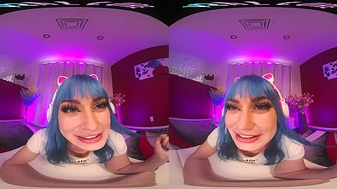 Your big titty girlfriend makes you a private video in VR