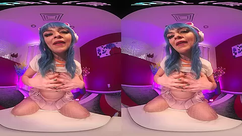 Your big titty girlfriend makes you a private video in VR