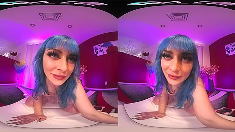 Your big titty girlfriend makes you a private video in VR