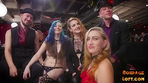 Bound lesbian subjects fisted by dominas in erotic group