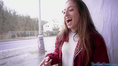 Public POV outdoor sex of slutty pantyhose teen 18+ for finances