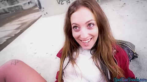 Public POV outdoor sex of slutty pantyhose teen 18+ for finances